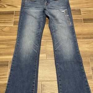 American Eagle Women's Sz 8 Short Slim Bootcut Denim Jeans Stretch Low Rise NWT